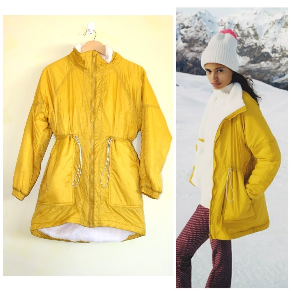 Anthropologie Allyson sherpa Lined Yellow Women's Jacket Size XS Long Sleeves